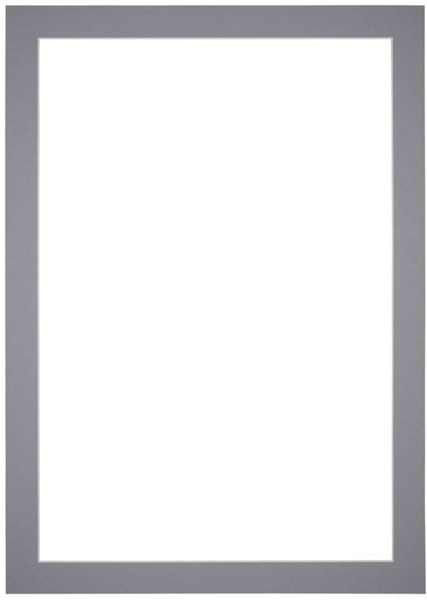 Passe-Partout Fotomaat 18x24 cm - Lijstmaat 25x35 cm - Grijs - Museumkarton - Fotolijst niet inbegrepen