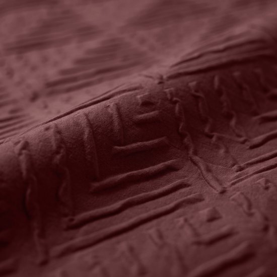Sleeptime Modern Geo 3D Dekbedovertrek - 200x200/220 cm - Bordeaux van Sleeptime — afbeelding 5