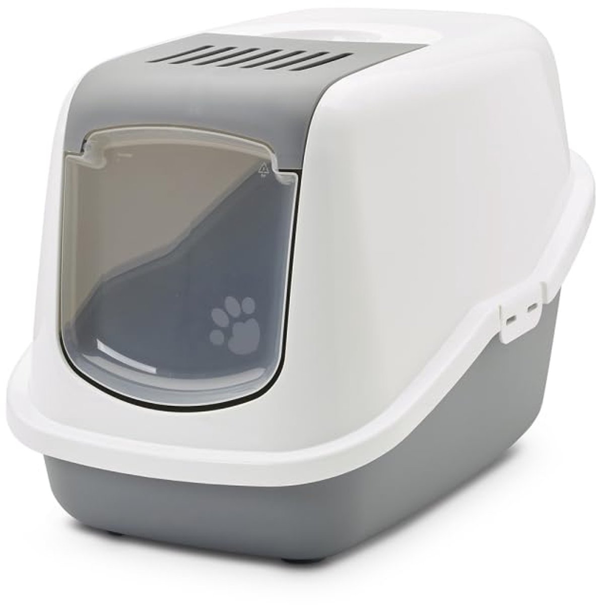 Famanu – Kattenbak Nestor, grijs/wit, 56 x 39 x 39 cm, ideaal voor kattenverzorging Famanu – Kattenbak Nestor, grijs/wit, 56 x 39 x 39 cm, ideaal voor kattenverzorging