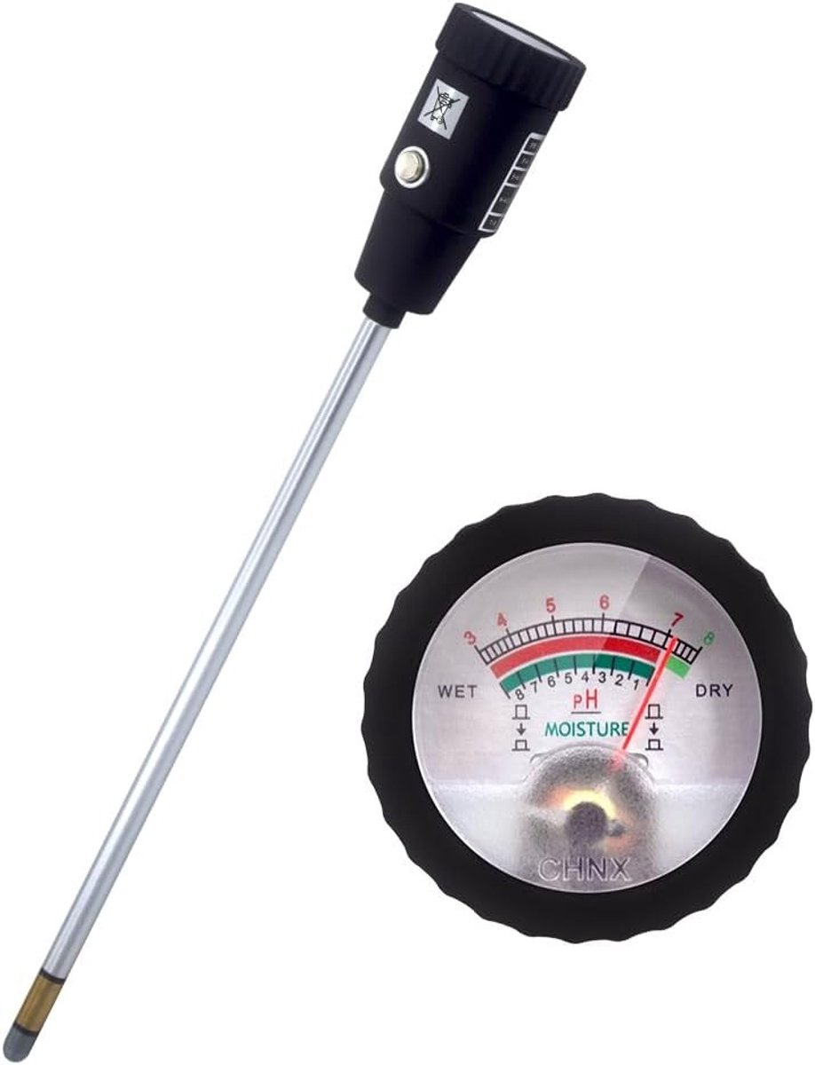 Bodemvochtigheidsmeter - 300 mm lange sonde - 2-in-1 pH- en vochtigheidsmeter - Voor Tuin en Boerderij