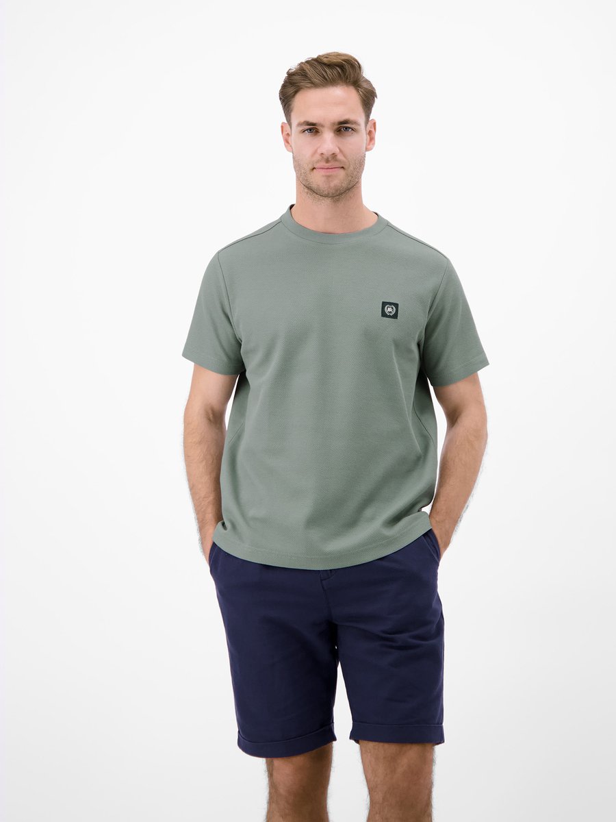 LERROS T-shirt met wafelstructuur van 100% katoen , Maat: S , Kleur: STORM GREY , 100% katoen