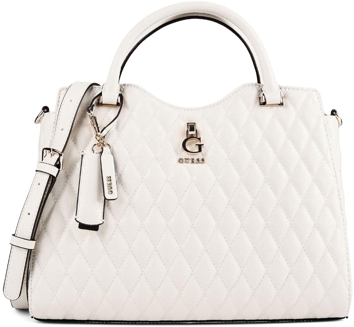 GUESS handtas schoudertas Tamara Satchel Bone wit