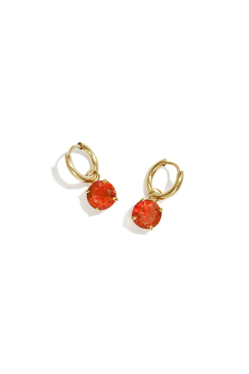 Lumé - Oorbellen - Zirkonium - Stainless Steel - - Oranje
