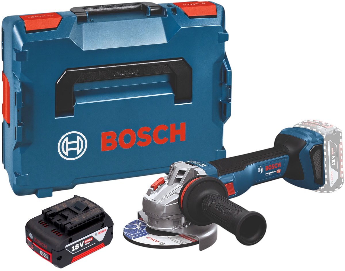 Bosch GWS 18V-11 Professional accu haakse slijper 18 V 125 mm borstelloos + L-Boxx ( 06019N4102 ) - zonder accu, zonder oplader