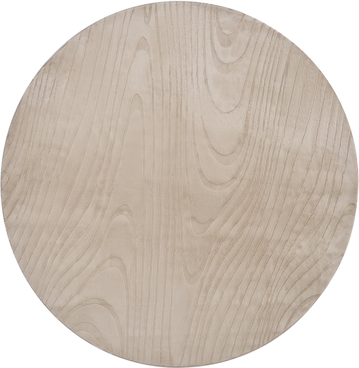 ONTAKE - Vloerkleed - Beige - ø 160 cm - Kunstbont