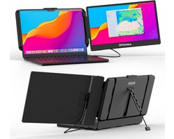 Alpha Pro Dual Portable Monitor 14 Inch Full HD USB-C - Inclusief Draagtas - Plug en Play - Draagbare monitor - Draagbaar scherm - USB Monitor