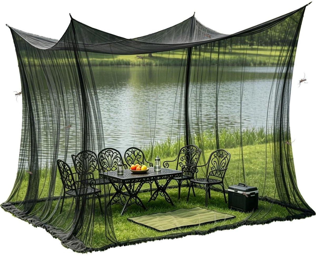 Solidchoice - XXL Muggennet voor Buiten en Binnen, 300 x 300 cm, Zwart