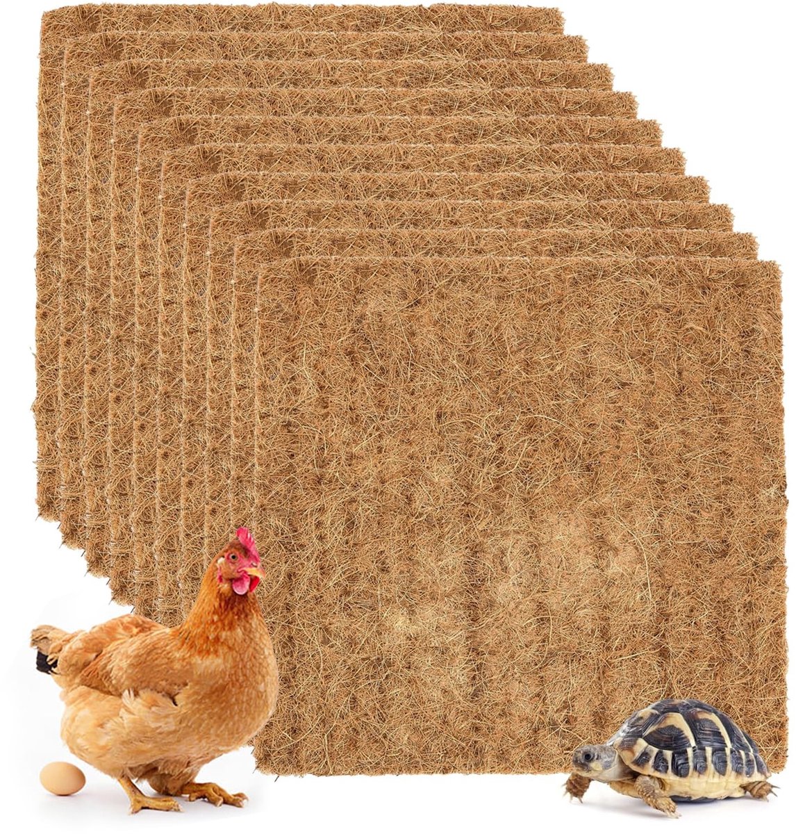 Solidchoice - 10 Stuks Kippennest Onderleggers van Dikke Kokosmat