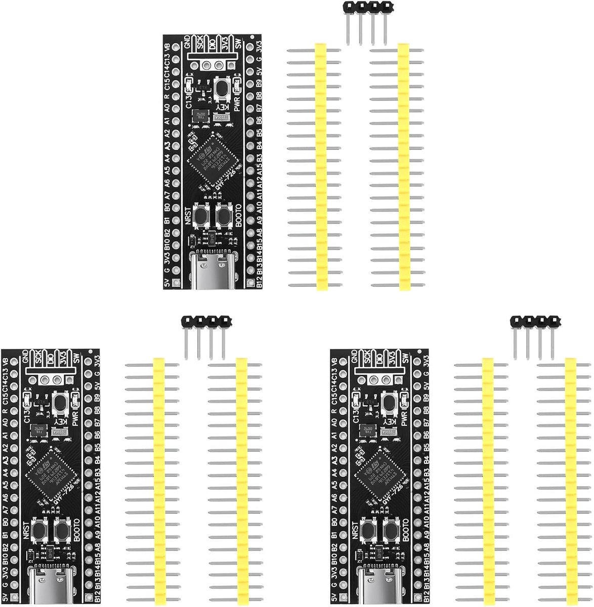 3 x STM32F411 ontwikkelbord, STM32F411CEU6 STM32F4 leerbord, ondersteuning voor MicroPython/programmering