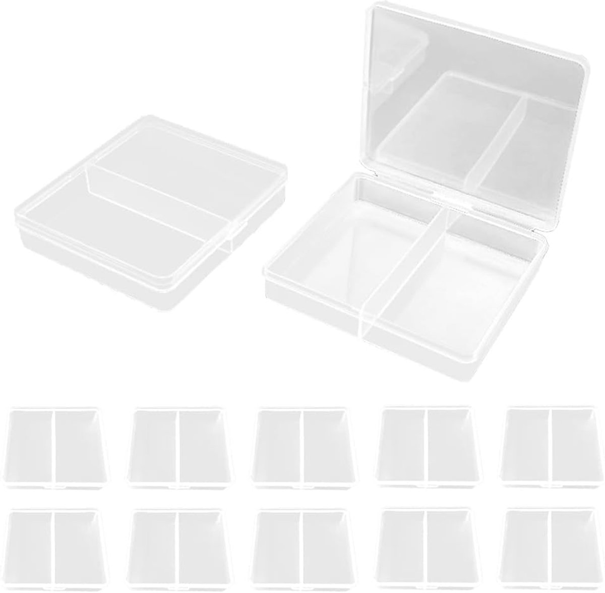 12 Stuks Plastic doos kralenorganizer, Doorzichtige kleine