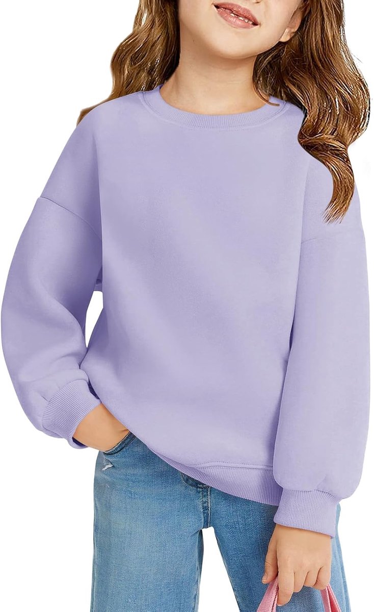 Sweatshirt voor meisjes, ronde hals, oversized pullover voor
