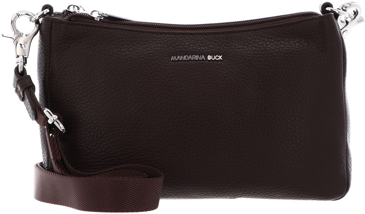 MANDARINA DUCK Leren schoudertas Mellow Leather Pochette Espresso donkerbruin