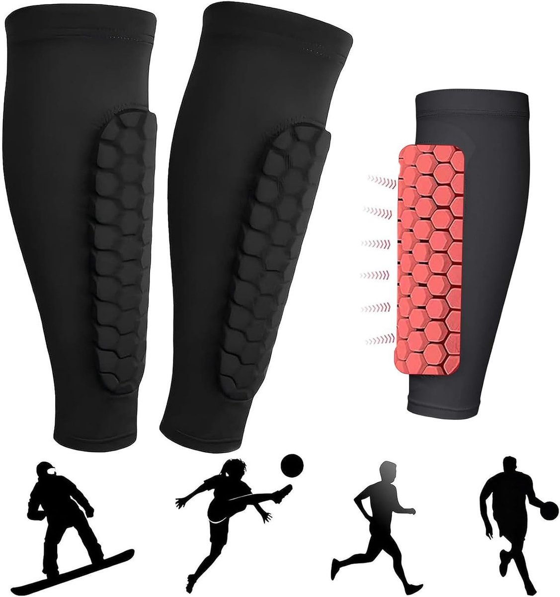 Scheenbeschermers voetbal, professionele voetbalscheenbeschermers klein, 10 × 6 cm, accessoires, bescherming voor kinderen, jongeren, volwassenen, jongens, meisjes, training