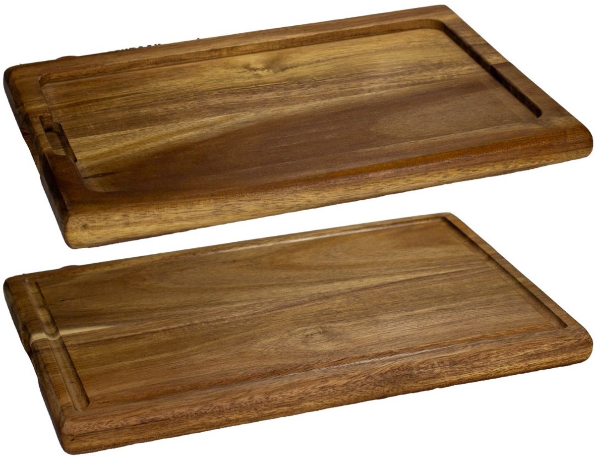 Plank acacia met inlay rechthoekig 29 x 20 x 2 cm