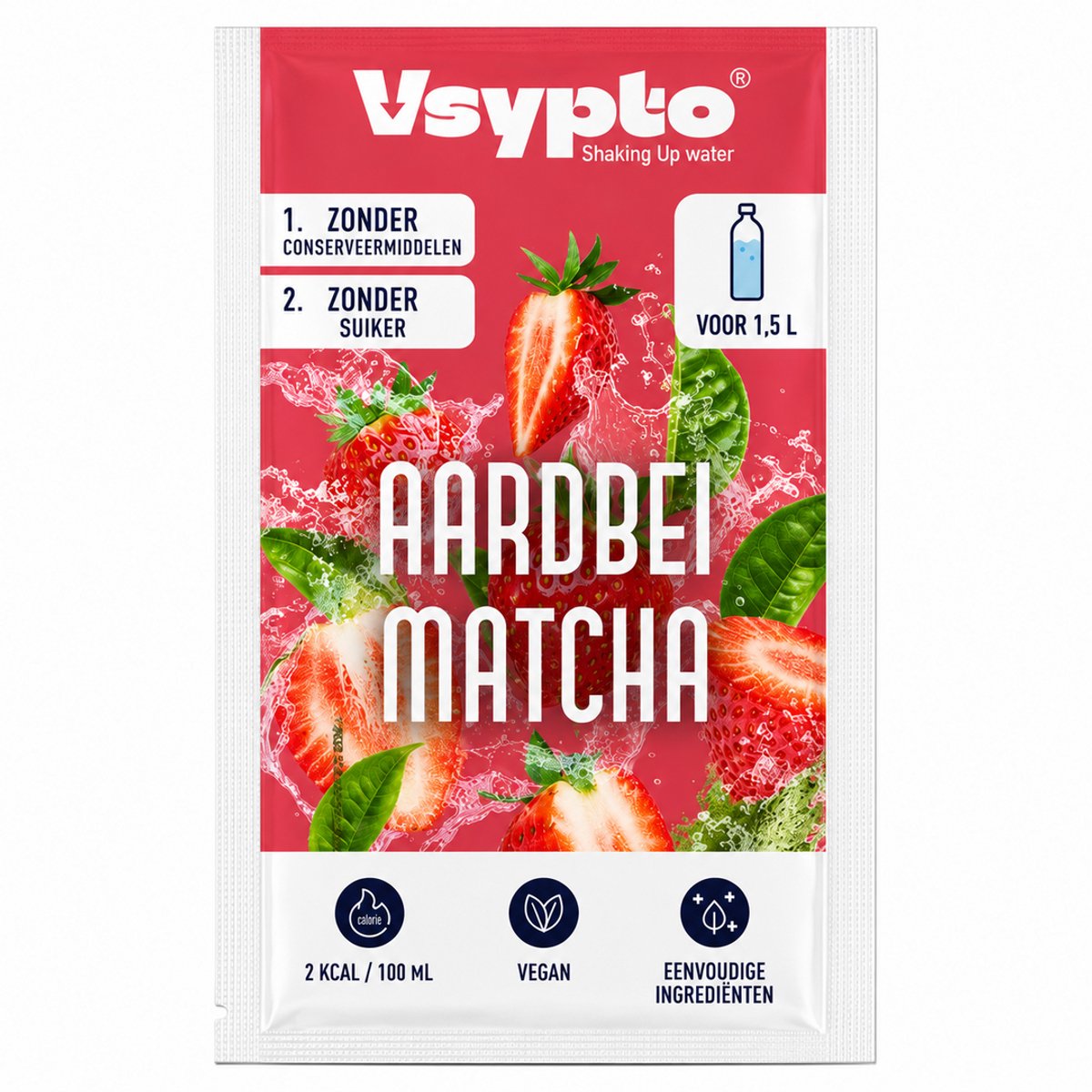 VSYPTO Aardbei & Matcha - Wateraromapoeder, 9 g - 5 stuks