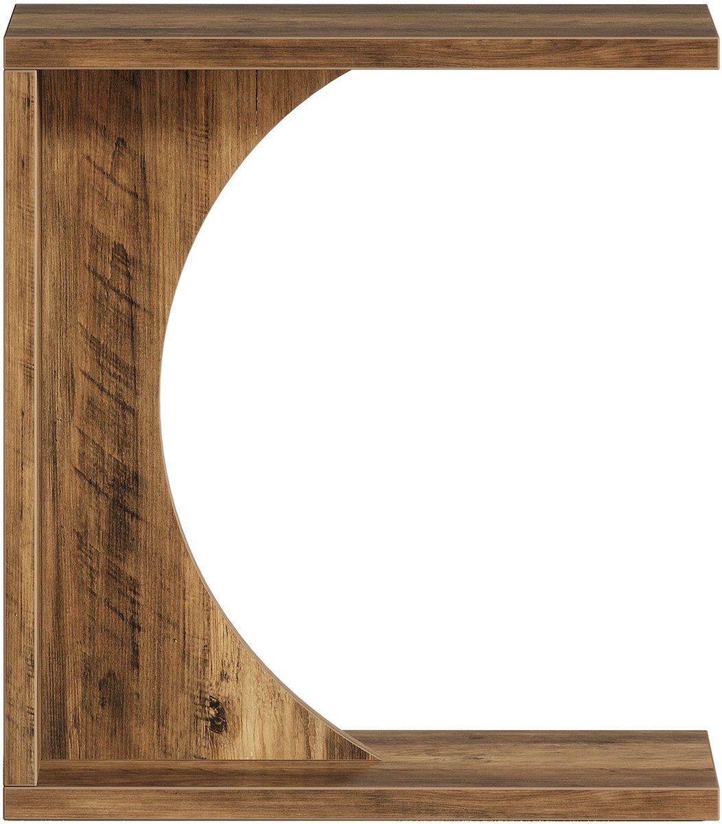 DMG Supply Bijzettafel - C-vorm - 60 x 30 x 65 cm - Bruin - Plaatmateriaal