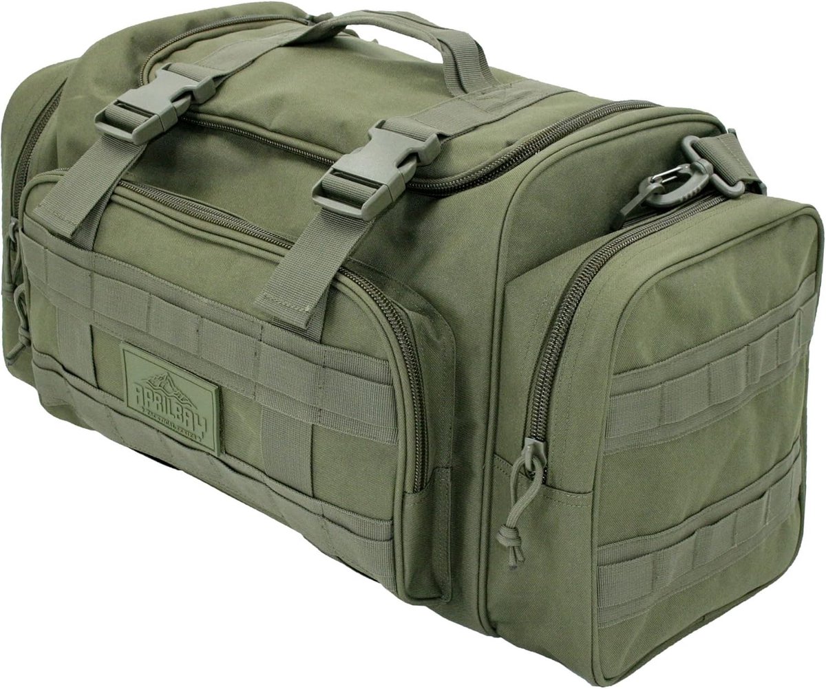 SnelShoppen - Tactical Duffel Bag 43L - Duurzame Sporttas voor Fitness, Reizen, Hiken, Trekking, Jacht & Vissen - Groene Rugzak van 600D Polyester met