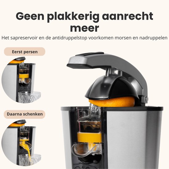 GoodForce Citruspers - Elektrische Sinaasappelpers - Fruitpers - Citroenpers - Rvs - Pershendel van GoodForce — afbeelding 4
