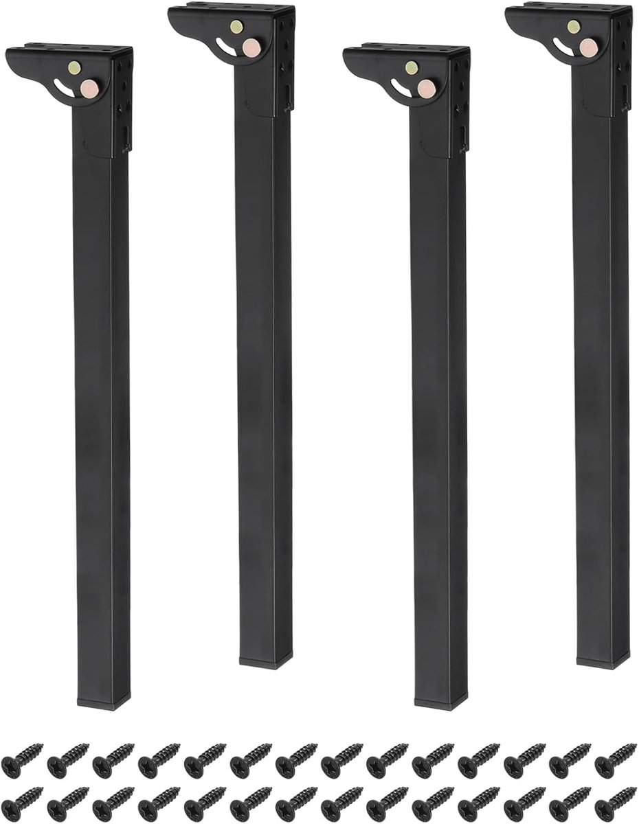 SnelShoppen - 4 Stuks Opvouwbare Metalen Tafelpoten 39,7 cm - Inklapbare Poten voor Kastmeubels, Kasten en Woondecoratie - Perfect voor Feest, Camping