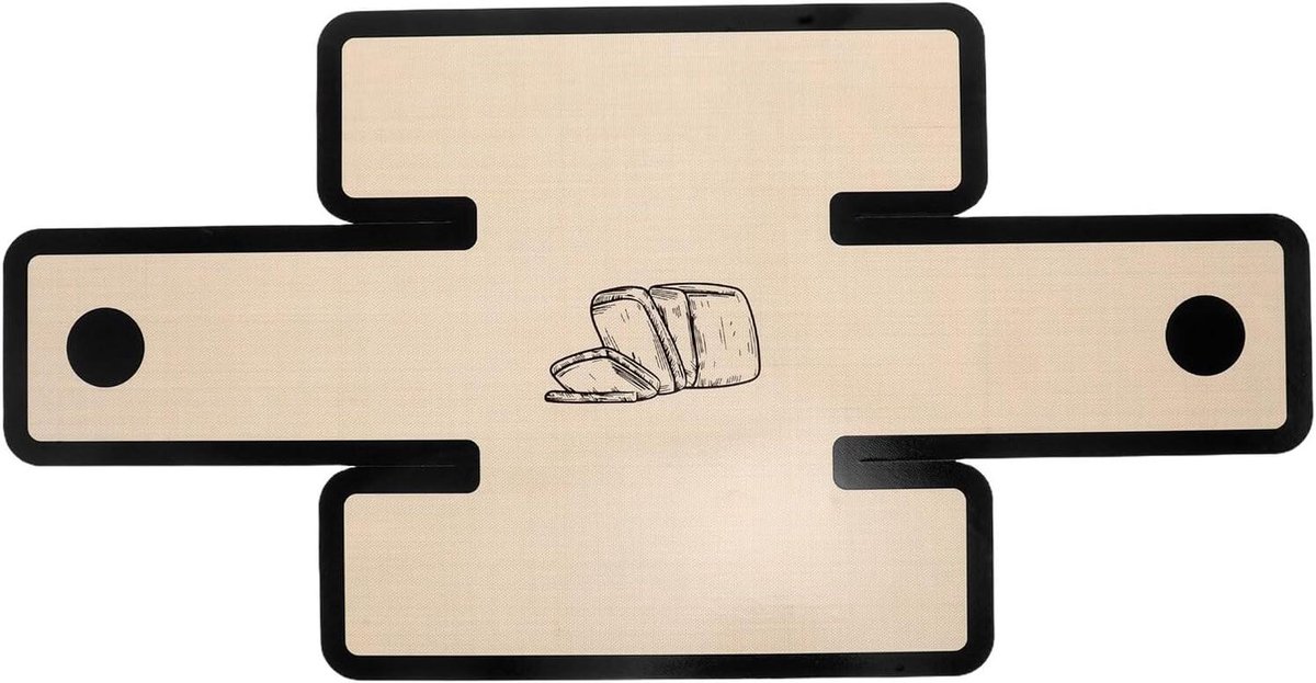 Siliconen Broodsling - Bakmat Broodvorm - Brood Bakken - Lange Handvatten - 49 x 25 cm - Zwart