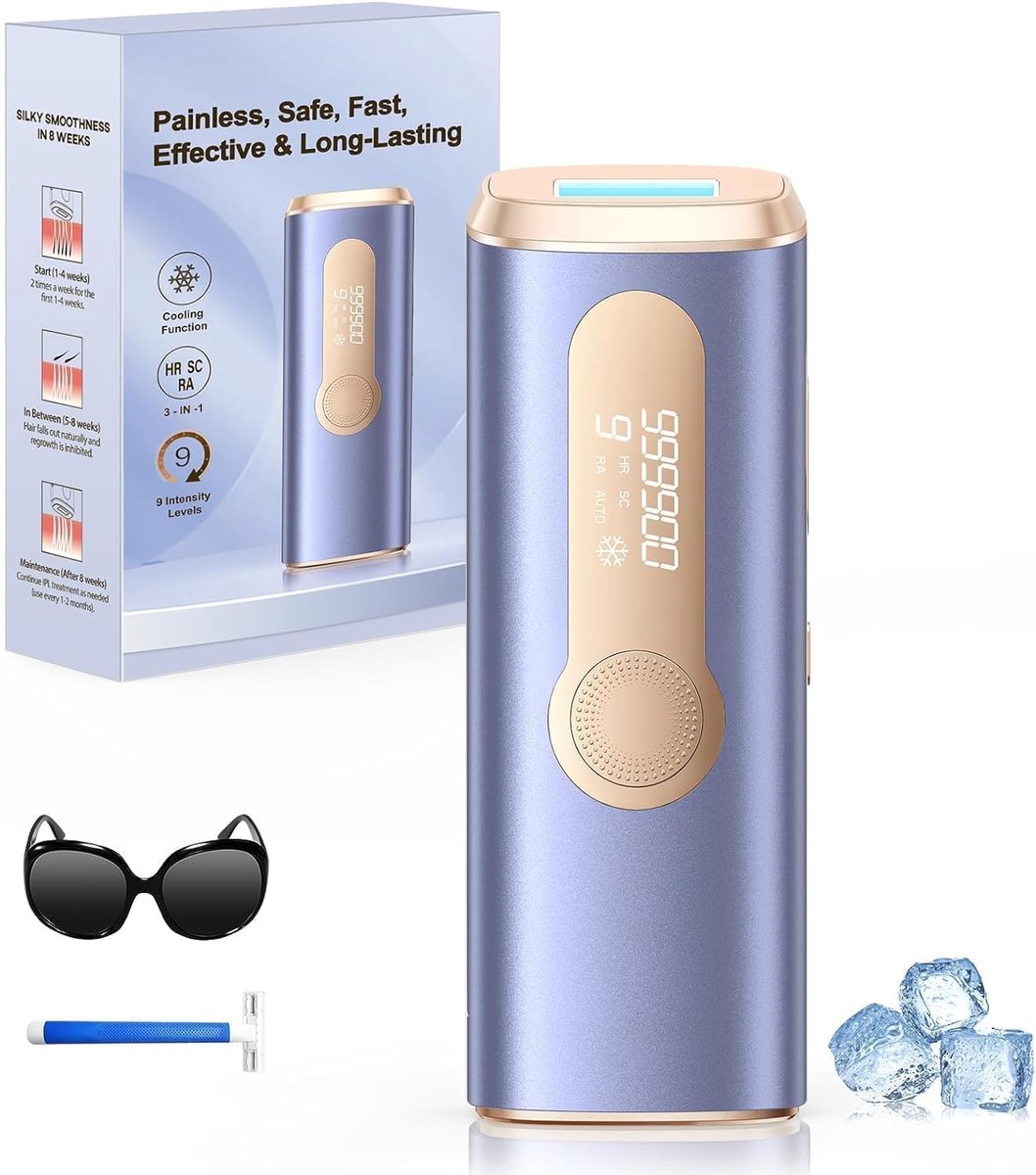 Epilator met pulserend licht - Pijnloze koelfunctie - 3-in-1 voor lichaam/armpits - ShopVlot