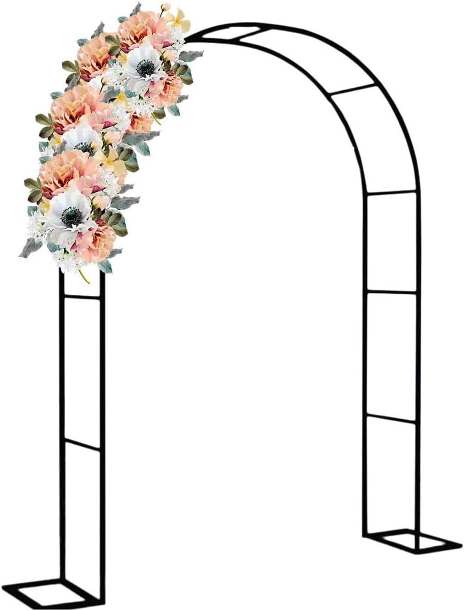 Rozenboog Metaal - Tuinprieel Klimplanten - Tuin Decoratie - Verstelbare Hoogte - 230 cm - Zwart
