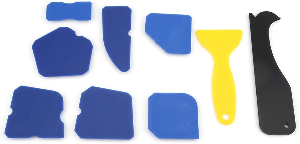 Kit Reinigingsset - Voegenspatels - Kit Verwijderen - 9-delig - 19 x 9 x 3 cm - Grijs