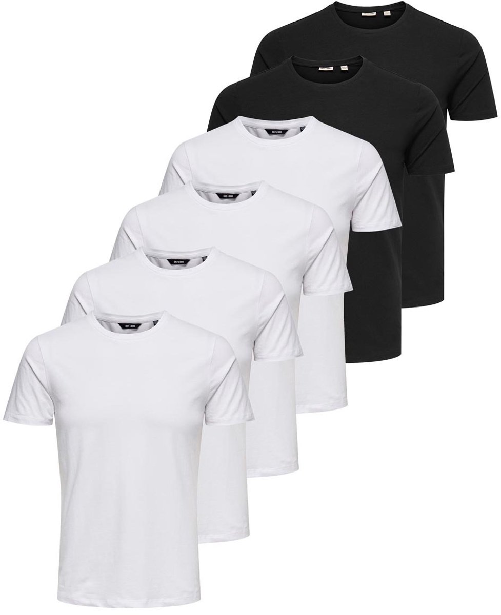 Only & Sons Heren t-shirt 6 pack Basic
