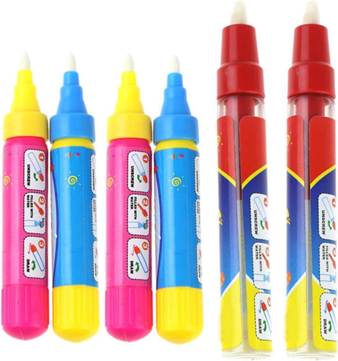 Waterstiften waterpen 6 stuks - vervangingspen - voor magische doodle mat - creatieve tekenervaring - m-winkel