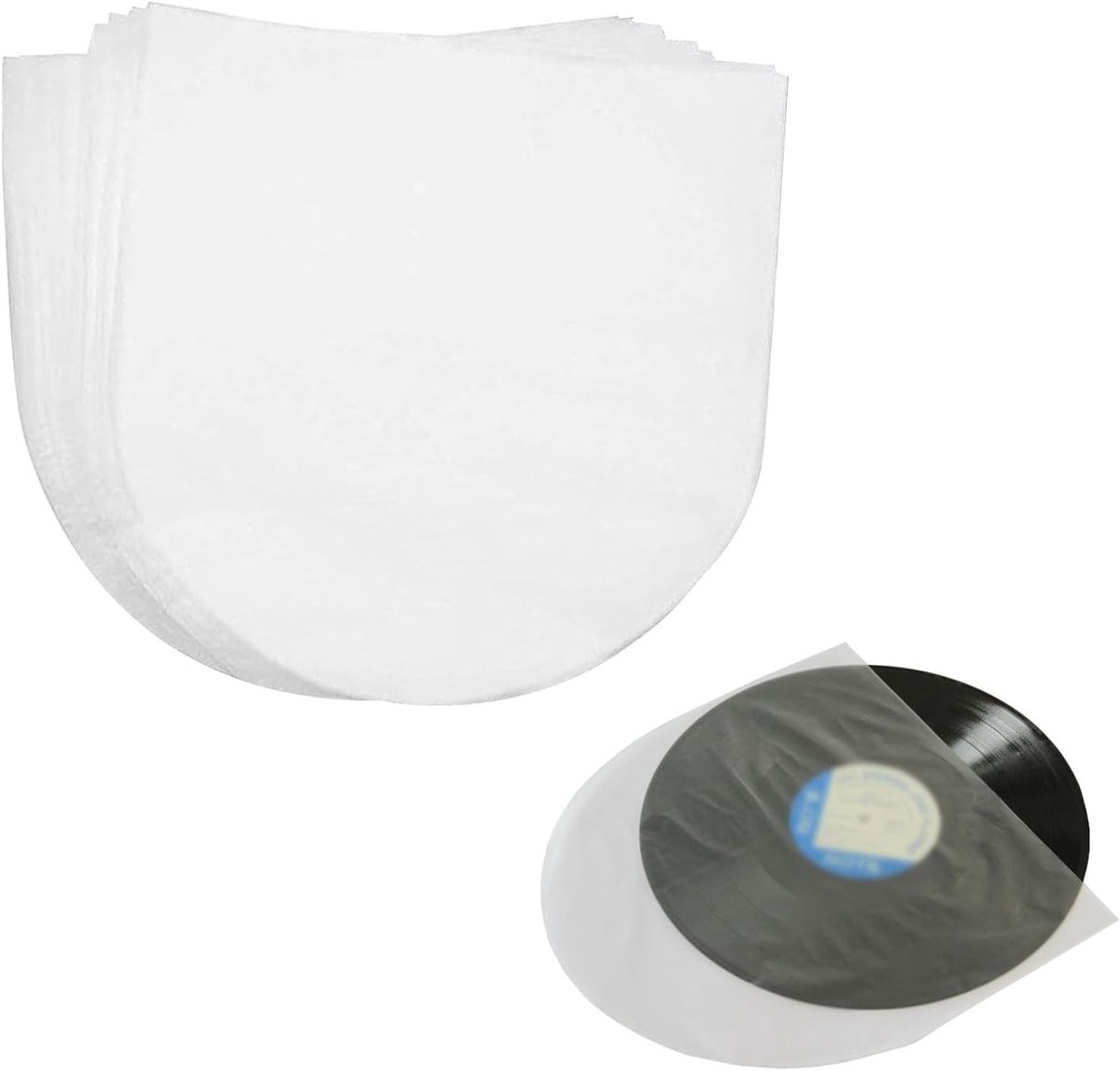 SnelShoppen - 50 Stuks Vinyl Record Covers - LP Protectieve Hoezen - Semitransparante Anti-Statica Binnenhoezen voor 12 Inch Platen - Perfecte Bescher