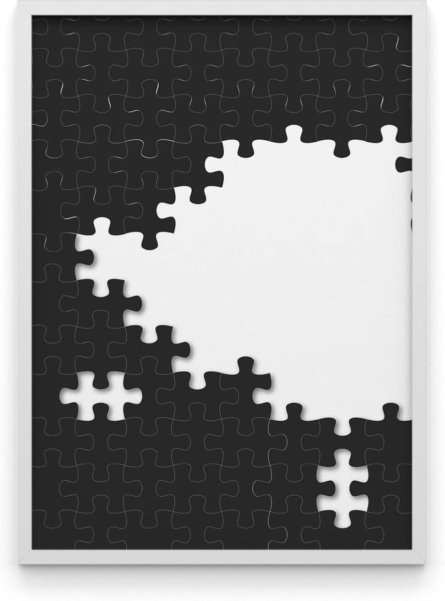SnelShoppen - Puzzle frame 36x49cm aluminium fotolijst voor 100 200 300 500 stukjes puzzels (wit) - Bescherming voor jouw puzzels