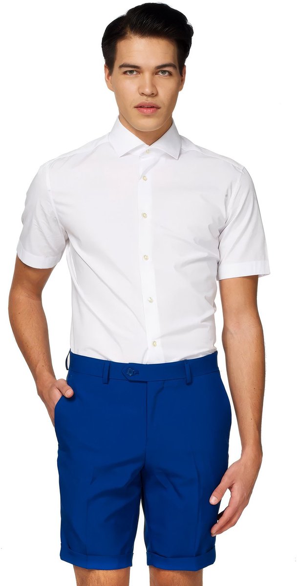 OppoSuits SHIRTS Short Sleeve white knight - Mannen Kostuum - Wit - Feest - Maat 49/50