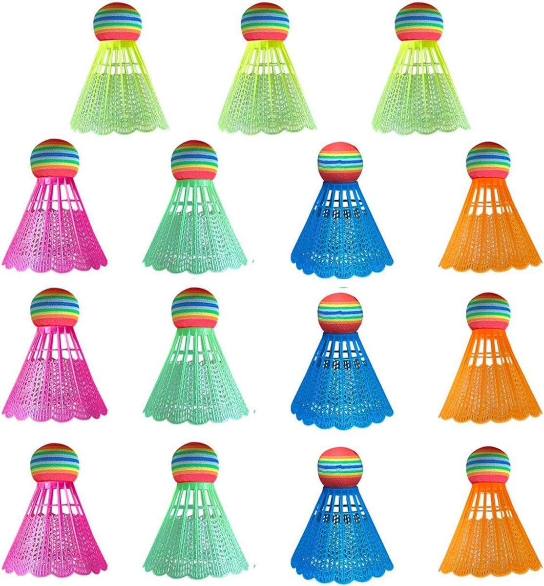 15 Stuks Gekleurde Plastic Badminton, Gekleurde Creatieve Badminton, Duurzame Badminton, Badmintonvervanging, Badminton Voor Beginners En Professionals Van Kinderen.