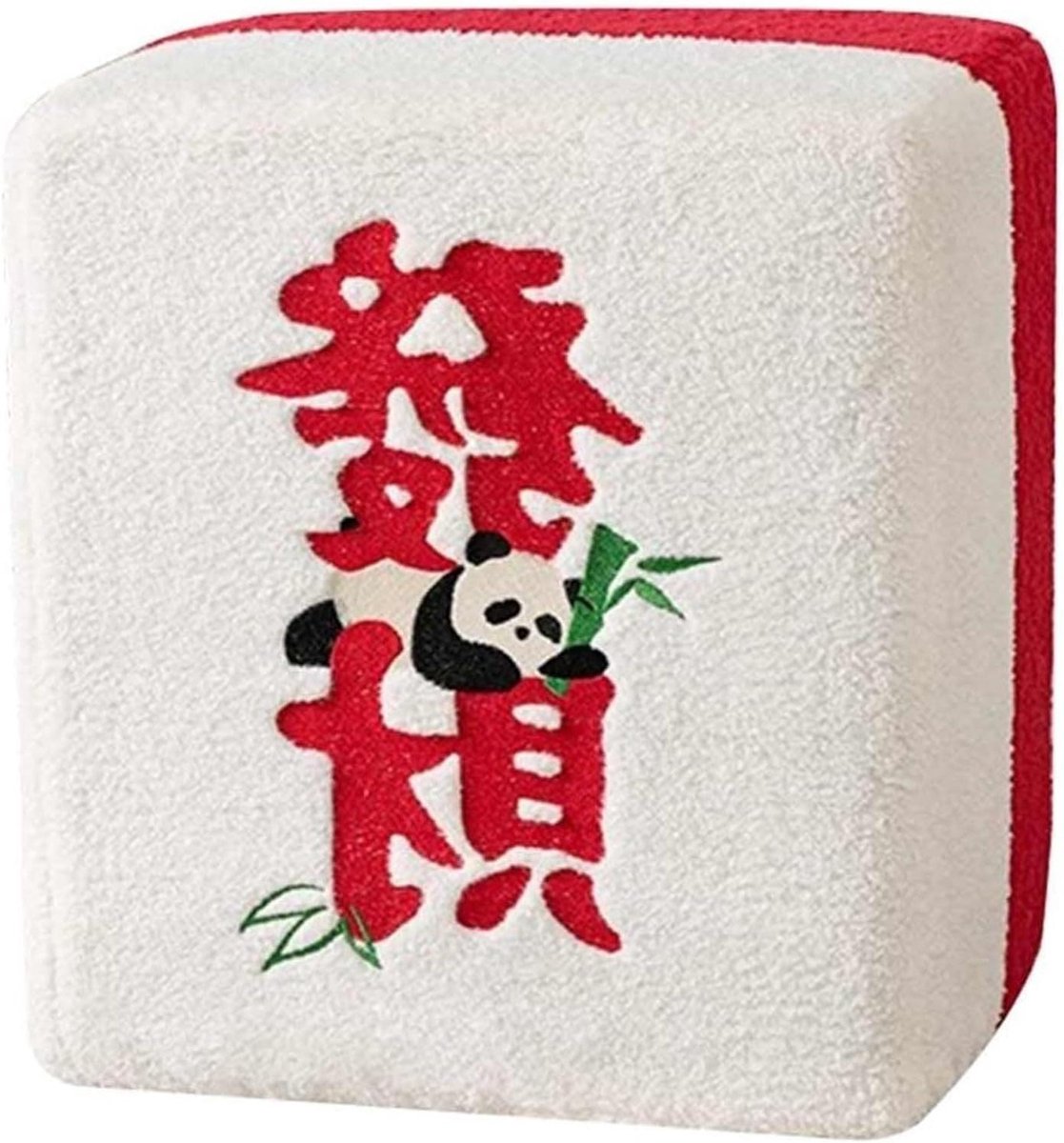 Voetenbankje Poef - Make-up Kruk - Woonkamer Decoratie - Mahjong Design - 33x25x40cm - Rood