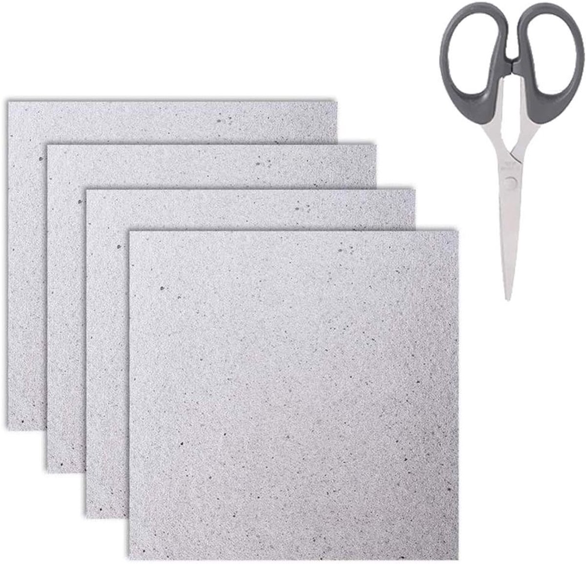 4 stuks golfgeleiderafdekking, micaplaten, vellen, magnetron, reparatiedeel, 13 x 13 cm, met schaar voor gebruik, universele magnetronoven