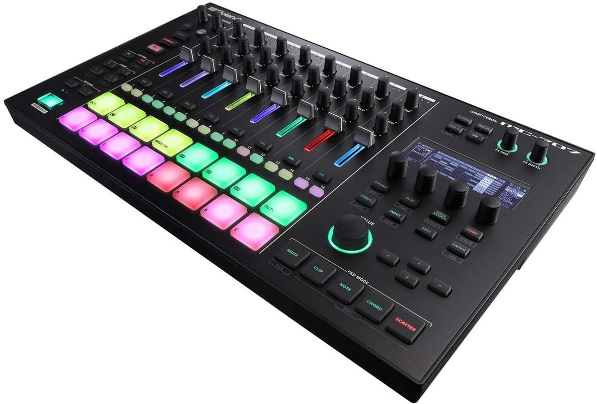 SnelShoppen - DJ Groovebox MC-707 AIRA, 8 Sporen, Synthesizers, Effecten, Zwart, Voor Live Sets en Muziekproductie