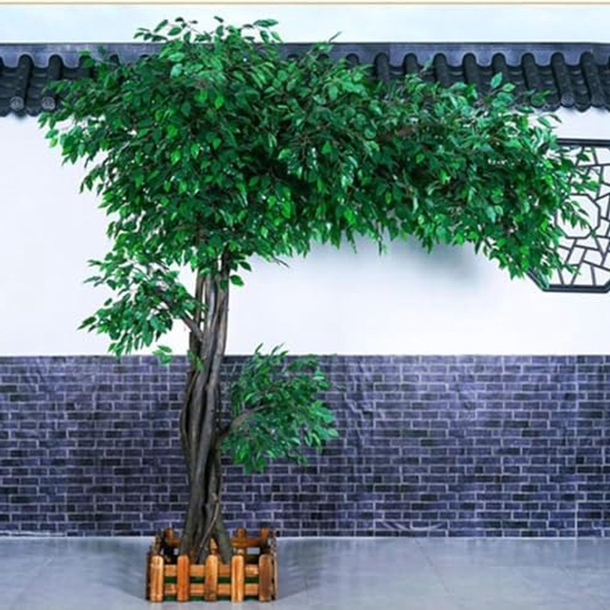 Kunstmatige Bananenboom - Nep Plant Wensboom - Binnen Decoratie - Echte Houten Stam - Groot - Groen