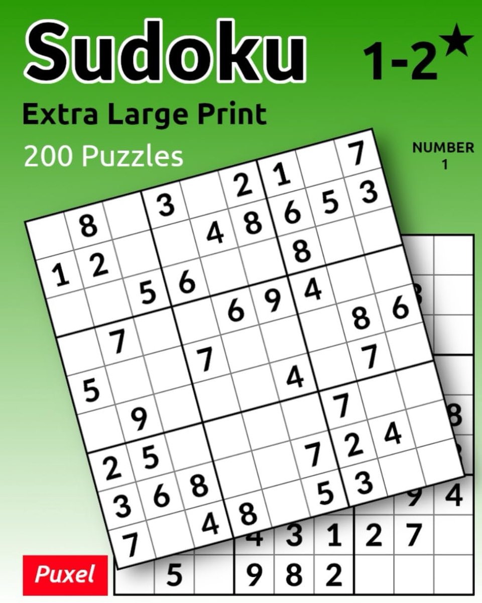 Sudoku puzzels extra groot - 200 puzzels - 1-2* editie - geschikt voor ontspannen uren - ShopVlot