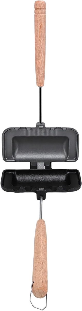 Dubbelzijdig Tosti-ijzer - Sandwichmaker Grillpan - Snel Sandwiches Maken - Compact Ontwerp - 22.2D x 13W x 4.7H cm - Zwart