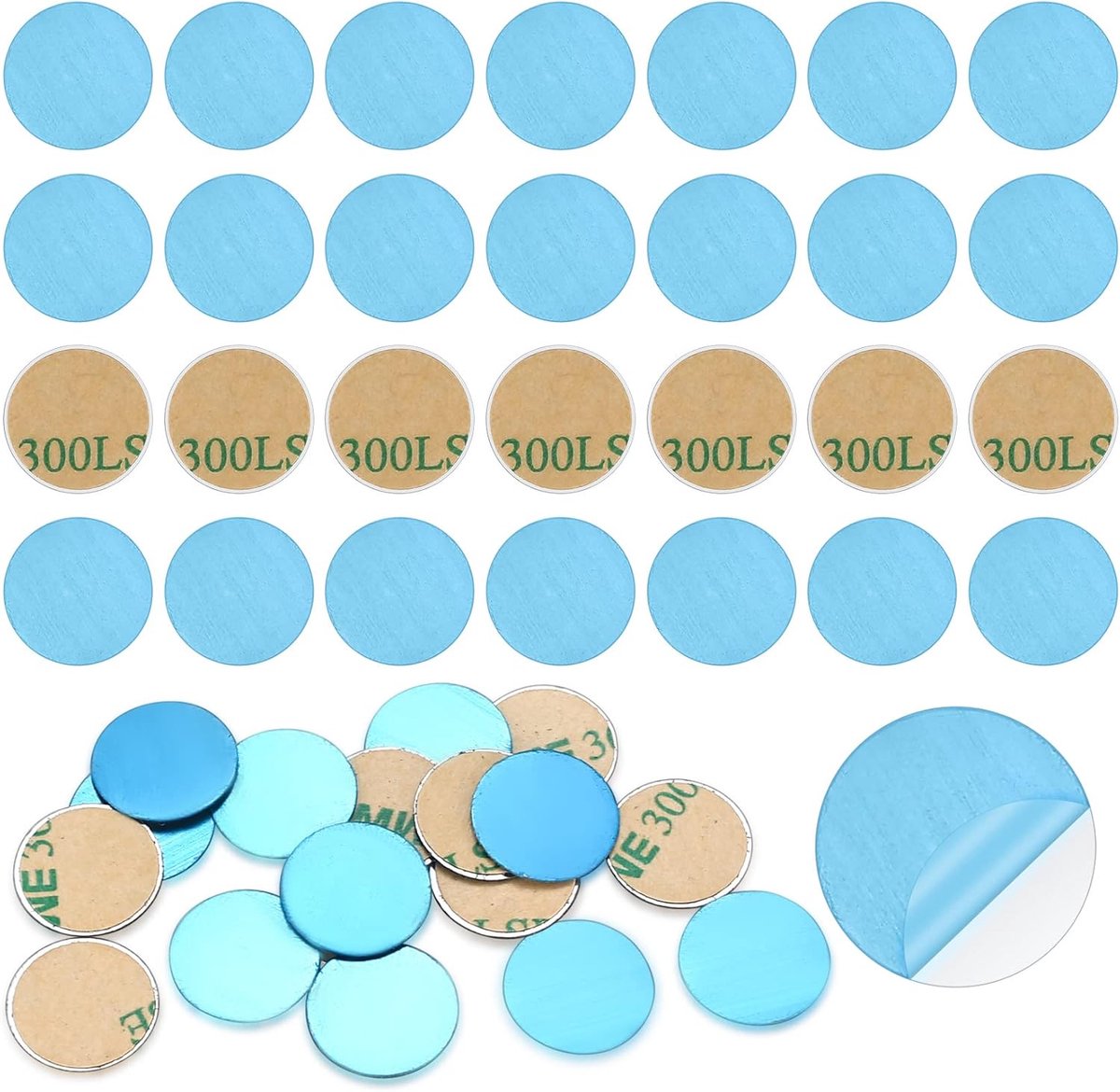 100 Stuks Metalen Plaatjes voor Tonie-figuren, Zelfklevend, Ronde Mobiele Telefoon, Magnetisch Roestvrij Staal Met Kleefbasis voor Magneet, Mobiele Telefoonhouder
