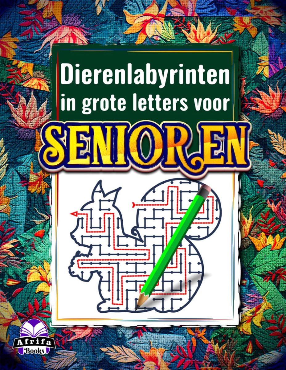 Dierenlabyrinten grote letters - 80 puzzels voor ouderen - eenvoudige hersenkrakers - ontspannende activiteiten - ShopVlot