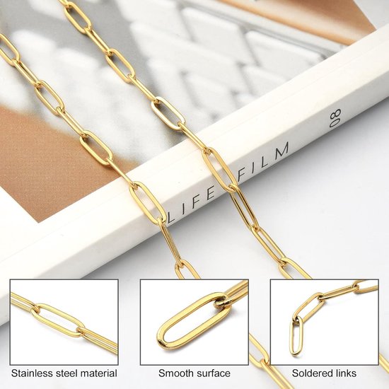 16.4 Voet/5m 304 Roestvrij staal Paperclip Kettingen Getrokken — afbeelding 2