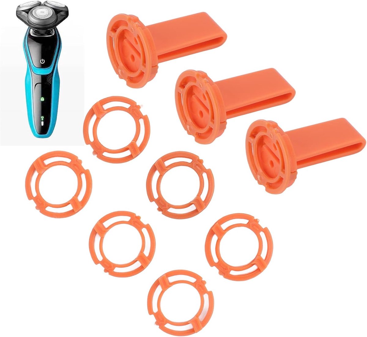 Set van 12 scheerkophouders en meshouder, compatibel met Philips S9000/S8000/S7000/RQ12-serie, S7370/S8860/S9031/SW9700, reserveaccessoires voor Philips-scheerapparaat