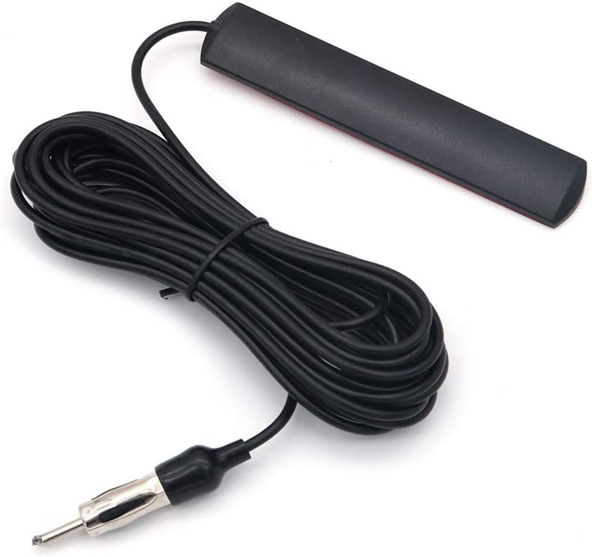 ANT-309 Autoradio-antenne, auto, universele FM-radio-antenne, patchwork, zwart, signaalversterker, 85-112 MHz, 5 m kabel