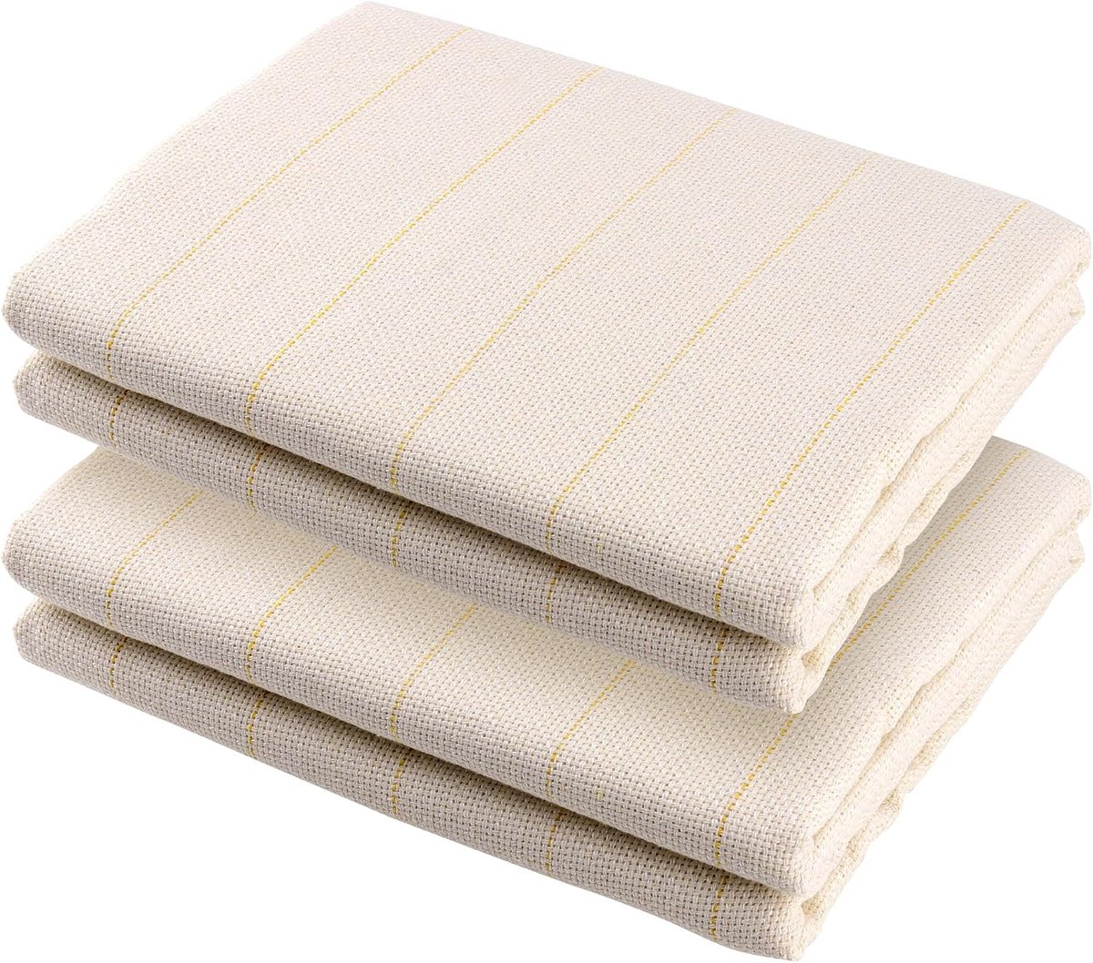 2 stuks tuftdoek, 100 x 150 cm, katoen en polyester, beige, met gele hulplijnen voor tuftpistool en punch naald