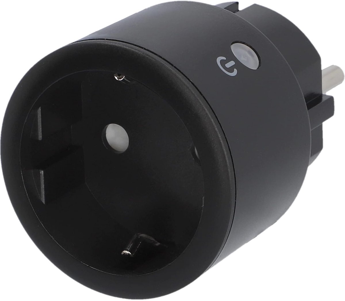 Wifi-tussenstekker voor binnen, wifi, smart stopcontact, met timer en timer, spraakbesturing en app, IP20, 1 stuk, zwart