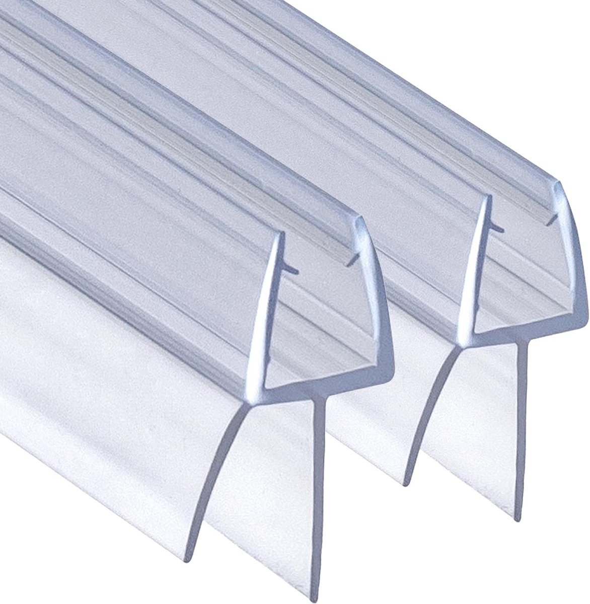 Doucheafdichting 2 x 100 cm reserveafdichting voor glasdikte 4 mm/5 mm/6 mm voor douchecabines, badkuip, met verlengde rubberen randen, doucheafdichting voor glazen deur
