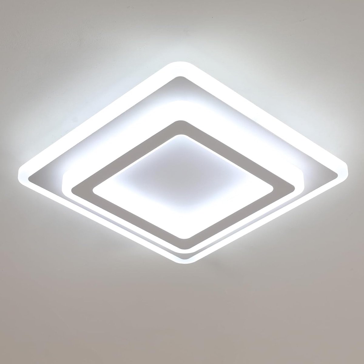 Moderne LED Plafonnier, 44W 4950LM Eenvoudige Vierkante LED Plafondlamp, Witte Acryl Plafondlamp voor Woonkamer Slaapkamer Eetkamer, Koel Wit 6500K