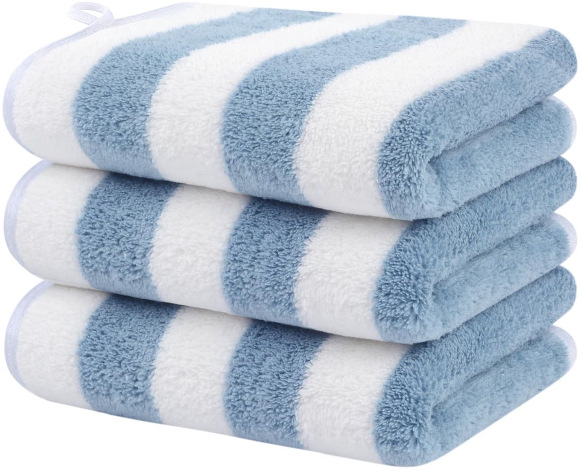 Omgoods - Microvezel Handdoeken Set - Ultra Zacht en Sneldrogend - 3 Stuks 30x50cm Blauw
