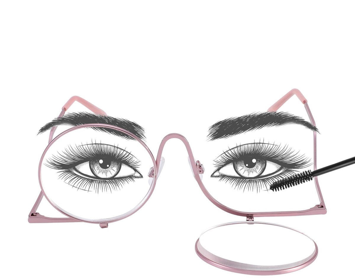 Omgoods - Makeup Bril met Draaiende Lens voor Oogmake-up